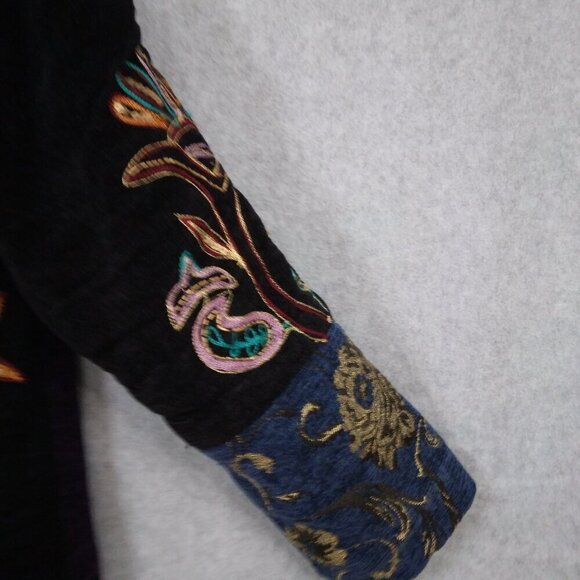 Indigo Moon | Vintage Multi Color Embroidered Tapestry Patchwork Jacket | Size L - Picture 6 of 14